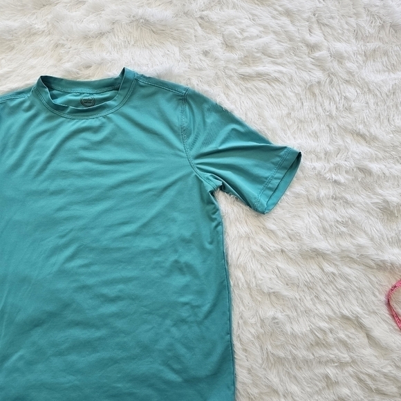 RASH guard swim shirt size large 10-12 Husky turquoise - Picture 6 of 7